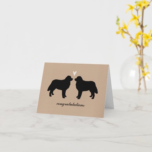 ベルネーズマウンテンドッグ結婚ズおめでとう カード (黄色い花)