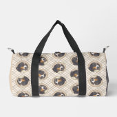 ベルネーズマウンテンドッグ絵を描ベルナーのかわいいペットアート ダッフルバッグ (正面)