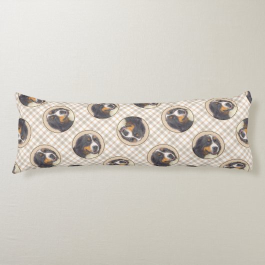 ベルネーズマウンテンドッグ絵を描ベルナーのかわいいペットアート ボディピロー (正面)