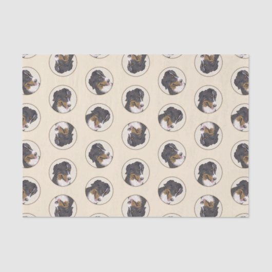 ベルネーズマウンテンドッグ絵を描ベルナーのかわいいペットアート 薄葉紙 (正面)