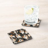 ベルネーズマウンテンドッグ装飾シームレスパターン コースター (右側)