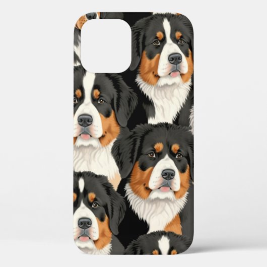 ベルネーズマウンテンドッグ装飾シームレスパターン Case-Mate iPhoneケース (裏面)