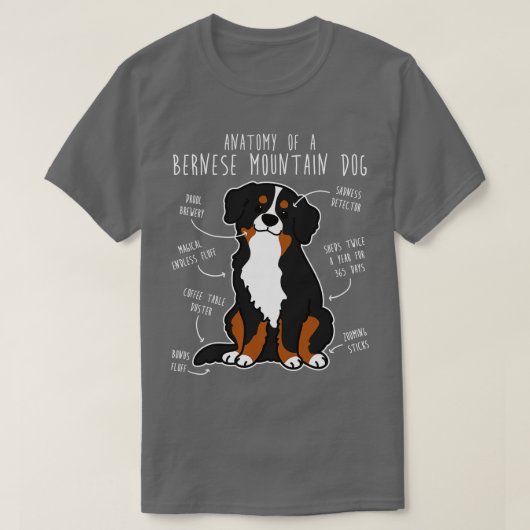 ベルネーズマウンテンドッグ解剖学1 Tシャツ (デザイン正面)