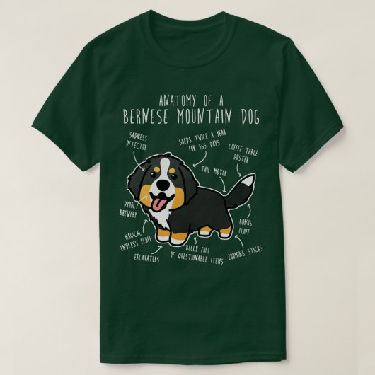 ベルネーズマウンテンドッグ解剖学 Tシャツ (デザイン正面)