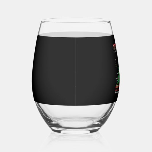 ベルネーズマウンテンドッグ醜いクリスマスセーター ステムなしワイングラス (右)