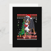 ベルネーズマウンテンドッグ醜いクリスマスセーター 招待状 (正面/裏面)