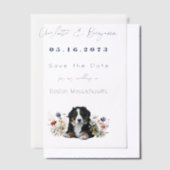 ベルネーズマウンテンドッグ野草の日を保存 ベラム紙招待状 (オフセット)