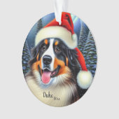 ベルネーズマウンテンドッグ、サンタ犬、クリスマス装飾品 オーナメント (正面)