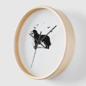 ベルネーズマウンテンドッグ – ハロウィンムーンシルエットO 壁時計 (傾斜)