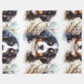 ベルネーズマウンテンドッグAI子犬 フリースブランケット (正面(横))