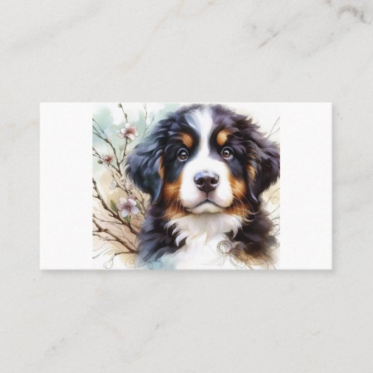 ベルネーズマウンテンドッグAI子犬 名刺 (正面)