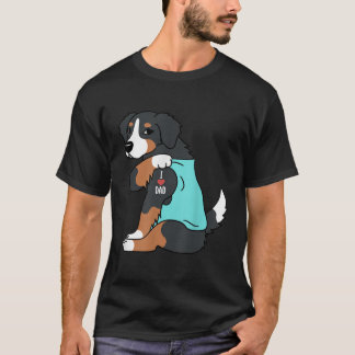 ベルネーズマウンテンドッグIラブパパおもしろい犬 Tシャツ