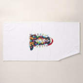 ベルネーズマウンテンドッグxクリスマスライト バスタオル (バスタオル)