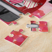 ベルネーズマウンテンドライビングカーとハートバレンタイン ジグソーパズル (側面)