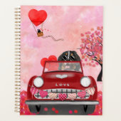 ベルネーズマウンテンドライビングカーとハートバレンタイン プランナー手帳 (正面)