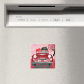 ベルネーズマウンテンドライビングカーとハートバレンタイン マグネット (インサイチュ (食洗機))