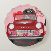 ベルネーズマウンテンドライビングカーとハートバレンタイン ラウンドクッション (裏面)