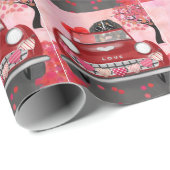 ベルネーズマウンテンドライビングカーとハートバレンタイン ラッピングペーパー (ロールコーナー)