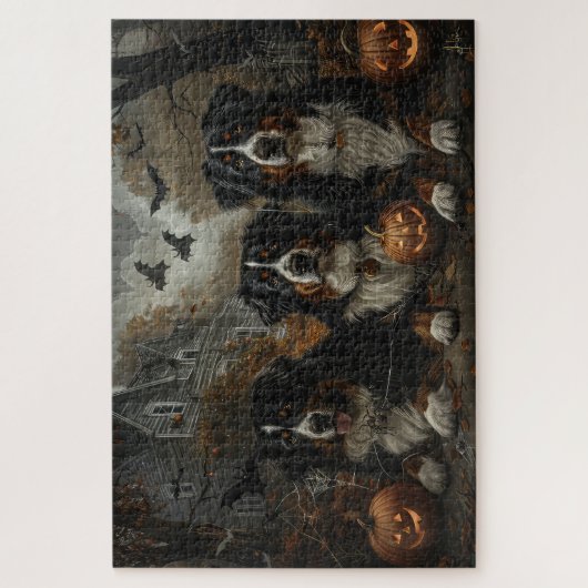 ベルネーズマウンテンハロウィンナイトドギーディライト ジグソーパズル (縦)