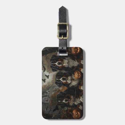 ベルネーズマウンテンハロウィンナイトドギーディライト ラゲッジタグ (正面縦)