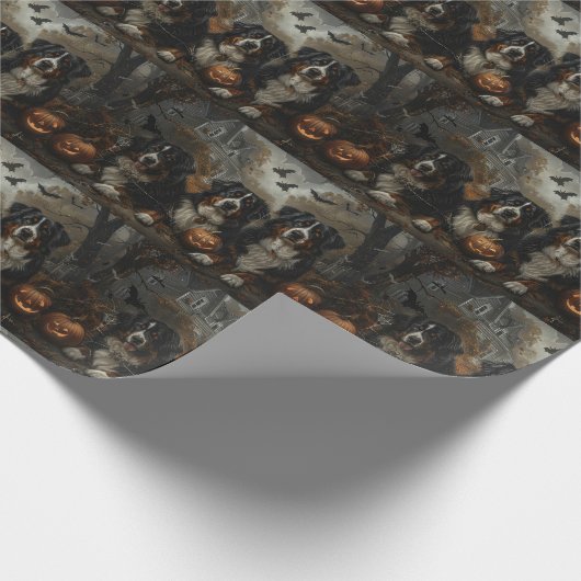 ベルネーズマウンテンハロウィンナイトドギーディライト ラッピングペーパー (角)