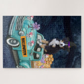 ベルネーズマウンテンハロウィーントラック怖い夜 ジグソーパズル (横)