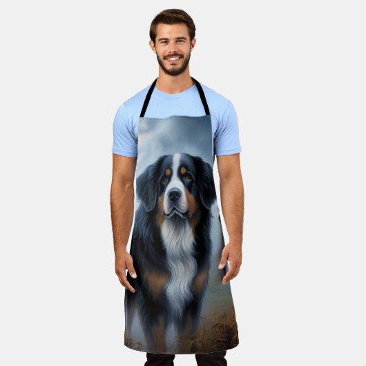 ベルネーズマウンテンハロウィーン怖い エプロン (着用した状態)