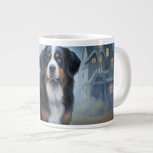 ベルネーズマウンテンハロウィーン怖い ジャンボコーヒーマグカップ (正面右)