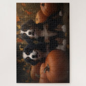 ベルネーズマウンテンパピー秋デライトカボチャ ジグソーパズル (縦)