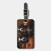 ベルネーズマウンテンパピー秋デライトカボチャ ラゲッジタグ (正面縦)