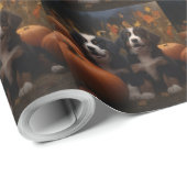 ベルネーズマウンテンパピー秋デライトカボチャ ラッピングペーパー (ロールコーナー)