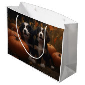 ベルネーズマウンテンパピー秋デライトカボチャ ラージペーパーバッグ (裏面アングル)