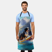 ベルネーズマウンテンビーチサーフィン絵を描ズ エプロン (着用した状態)