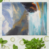 ベルネーズマウンテンビーチサーフィン絵を描ズ キッチンタオル (折り畳み)