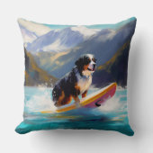 ベルネーズマウンテンビーチサーフィン絵を描ズ クッション (正面)
