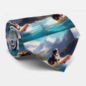 ベルネーズマウンテンビーチサーフィン絵を描ズ ネクタイ (ロール)