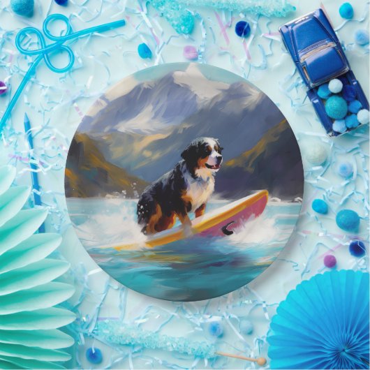 ベルネーズマウンテンビーチサーフィン絵を描ズ ペーパープレート (パーティー)