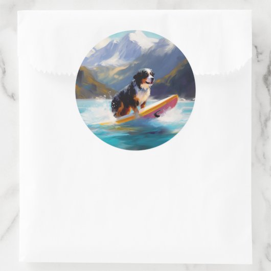 ベルネーズマウンテンビーチサーフィン絵を描ズ ラウンドシール (バッグ)