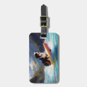 ベルネーズマウンテンビーチサーフィン絵を描ズ ラゲッジタグ (正面縦)