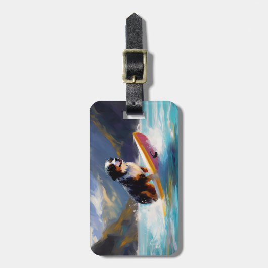 ベルネーズマウンテンビーチサーフィン絵を描ズ ラゲッジタグ (正面縦)
