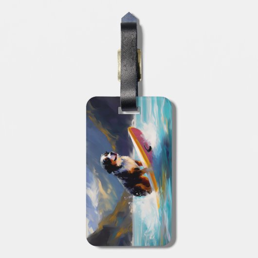 ベルネーズマウンテンビーチサーフィン絵を描ズ ラゲッジタグ (裏面縦)