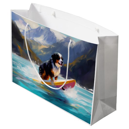 ベルネーズマウンテンビーチサーフィン絵を描ズ ラージペーパーバッグ (裏面アングル)