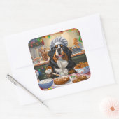 ベルネーズマウンテンホリデーベーキング:フェスティバルクリスマス スクエアシール (封筒)