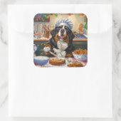 ベルネーズマウンテンホリデーベーキング:フェスティバルクリスマス スクエアシール (バッグ)