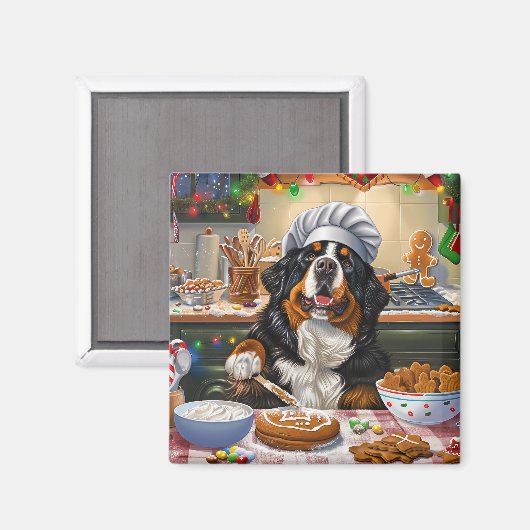 ベルネーズマウンテンホリデーベーキング:フェスティバルクリスマス マグネット (正面/裏面)