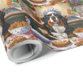 ベルネーズマウンテンホリデーベーキング:フェスティバルクリスマス ラッピングペーパー (ロールコーナー)