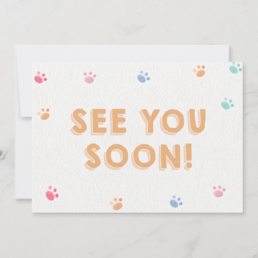 ベルネーズマウンテンポーティ子犬誕生日ピンク写真 招待状 (裏面)