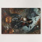 ベルネーズマウンテンライディングオートバイハロウィーン怖い ジグソーパズル (横)