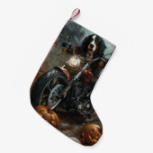 ベルネーズマウンテンライディングオートバイハロウィーン怖い スモールクリスマスストッキング (正面 (吊り時))