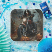 ベルネーズマウンテンライディングオートバイハロウィーン怖い ペーパープレート (パーティー)